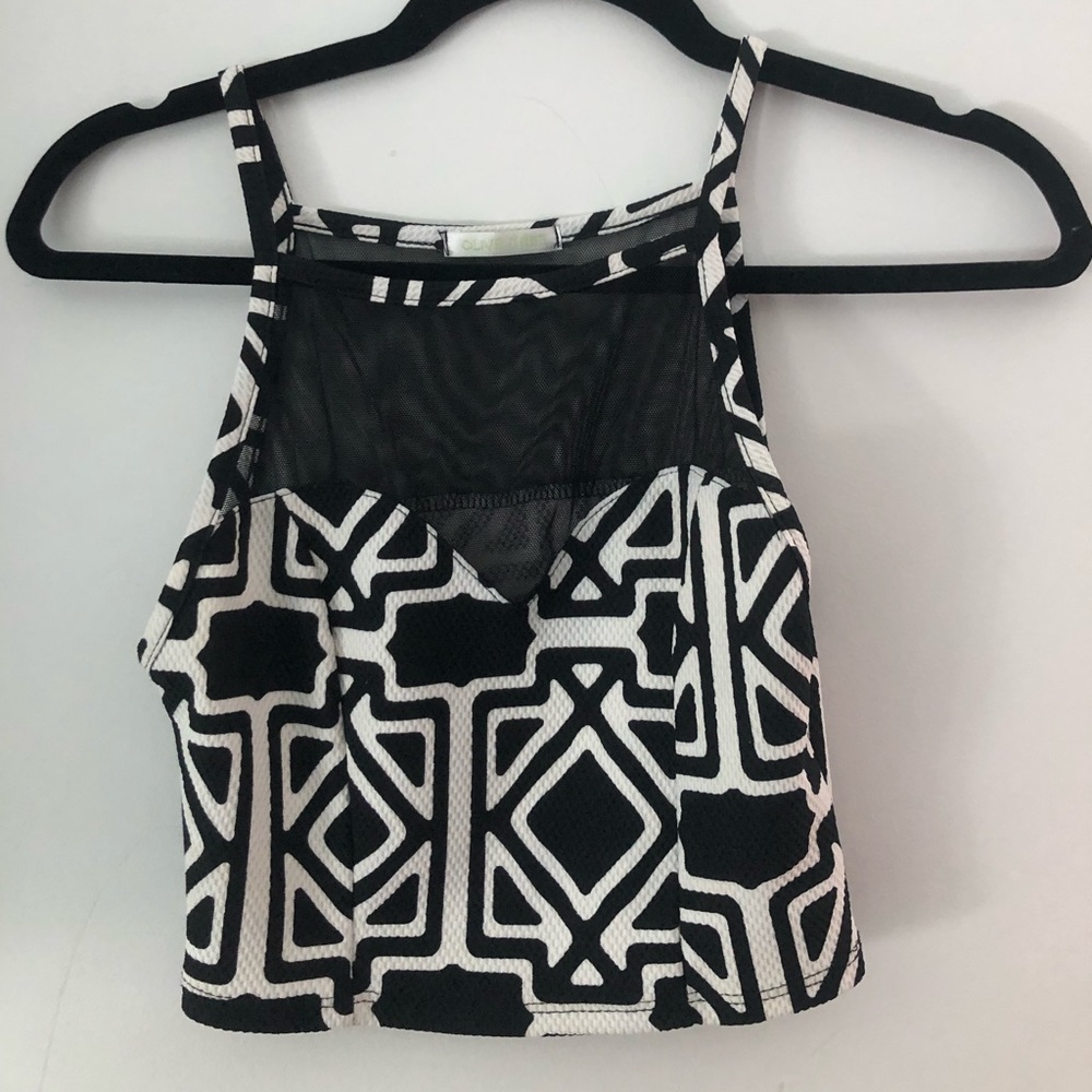 Olive Tree | Crop Top | Black & White